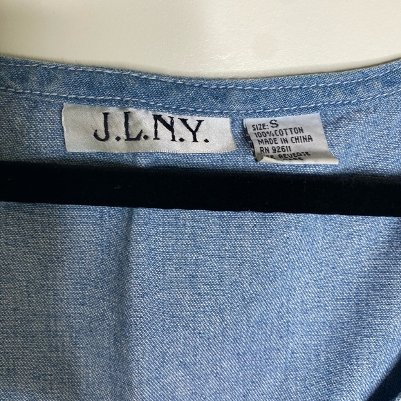 90s Vintage Blue Jean Jumper Dress - Picture 2 of 4